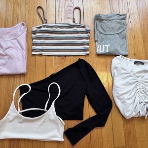 Bundle Of 6 Women’s Clothes Size S/M Shein Crop Tops T-shirts Clock House So